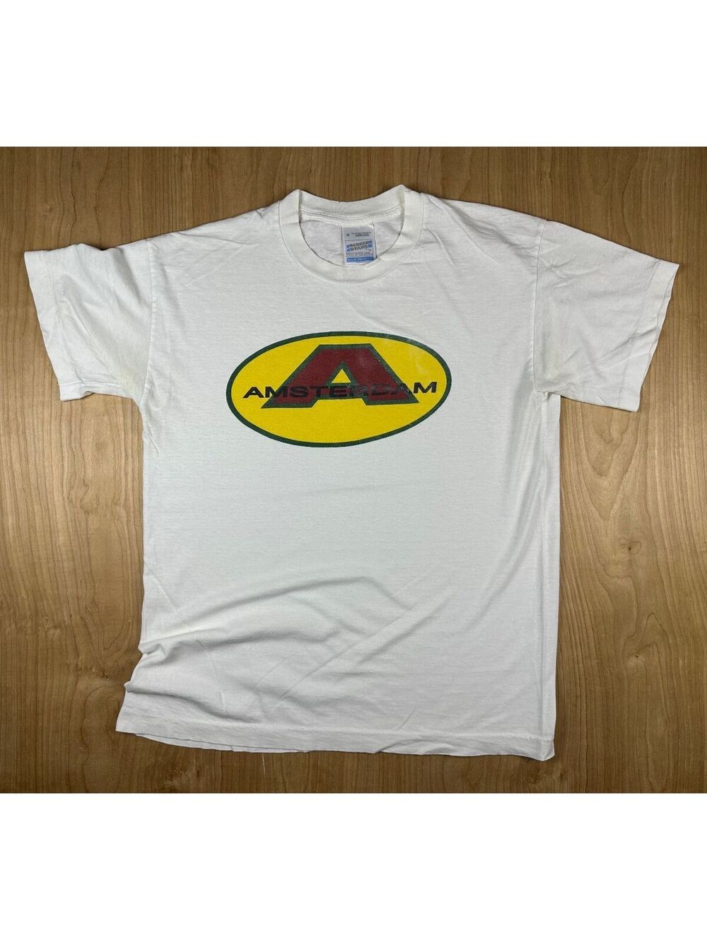 Vintage 90s Amsterdam tshirt Single Stitch medium 100% cotton tourist soft thin